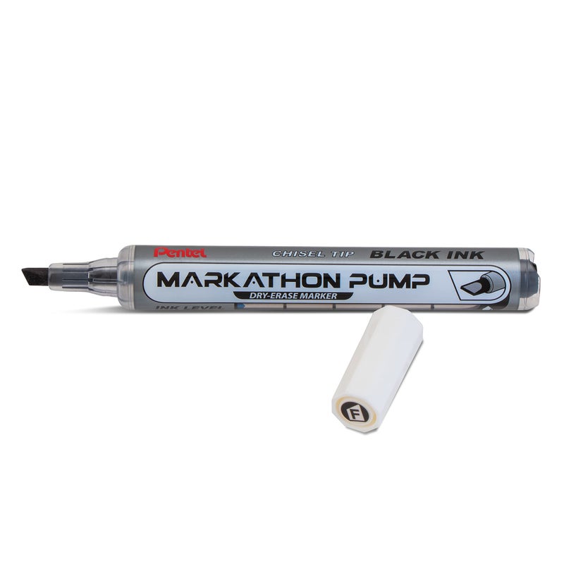 Pentel Markathon Pump Dry Erase Marker, Chisel Tip, Black Ink, 4 Pack (MWL6SXBP4A) - Image 2